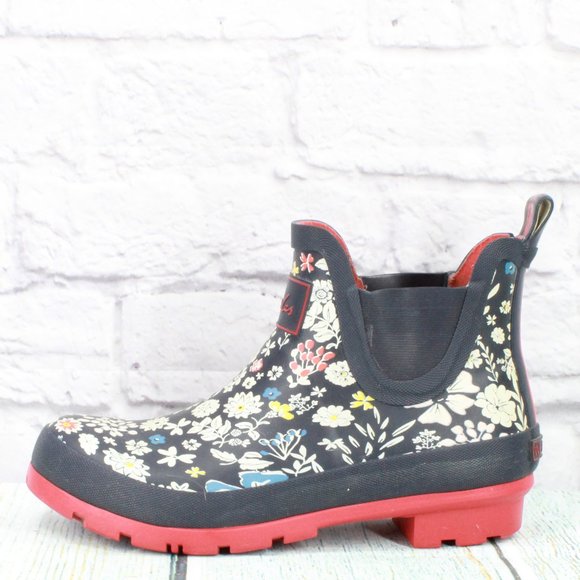 Joules | Shoes | Joules Wellibob Blue Rubber Pull On Floral Waterproof ...
